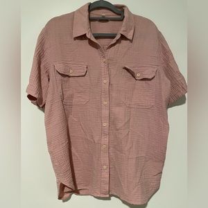 Madewell Pink Cotton Button-Up